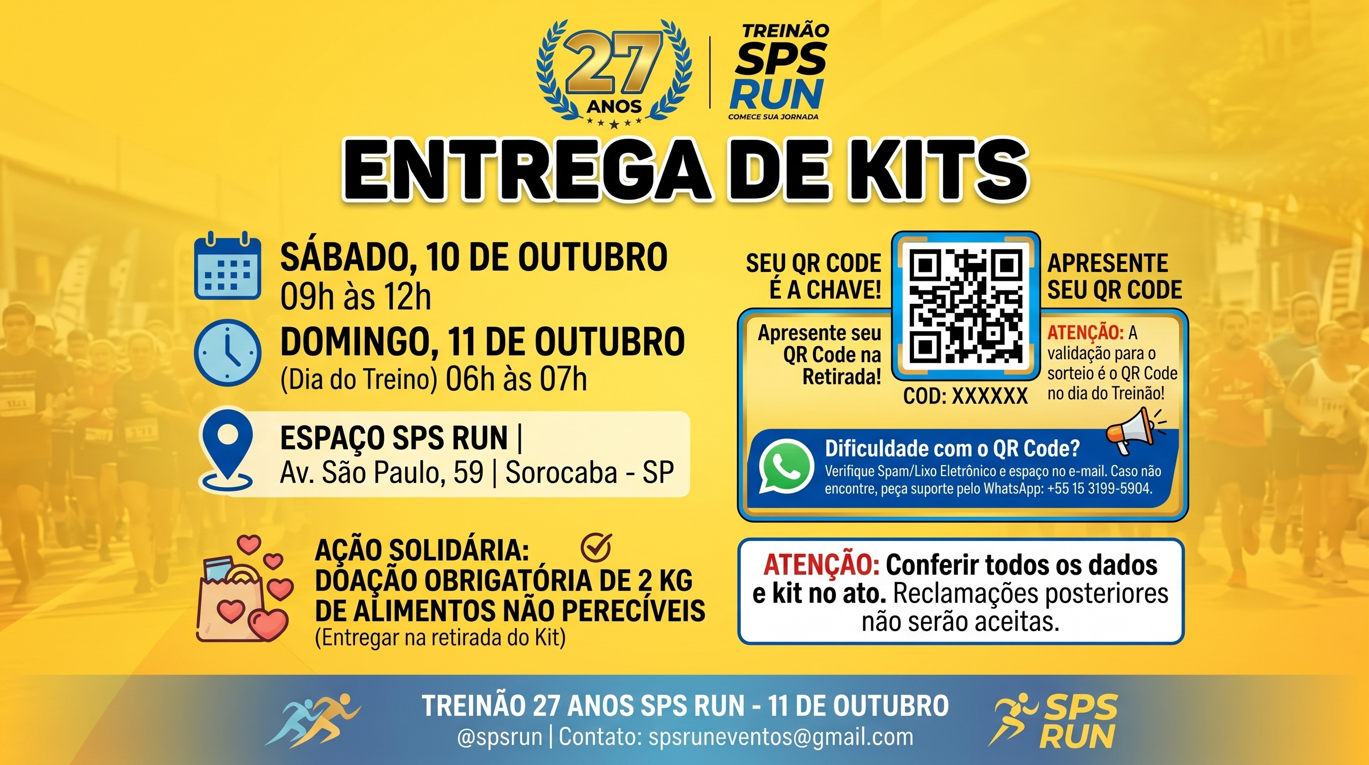 Percurso da Treinão 27 Anos SPS Run