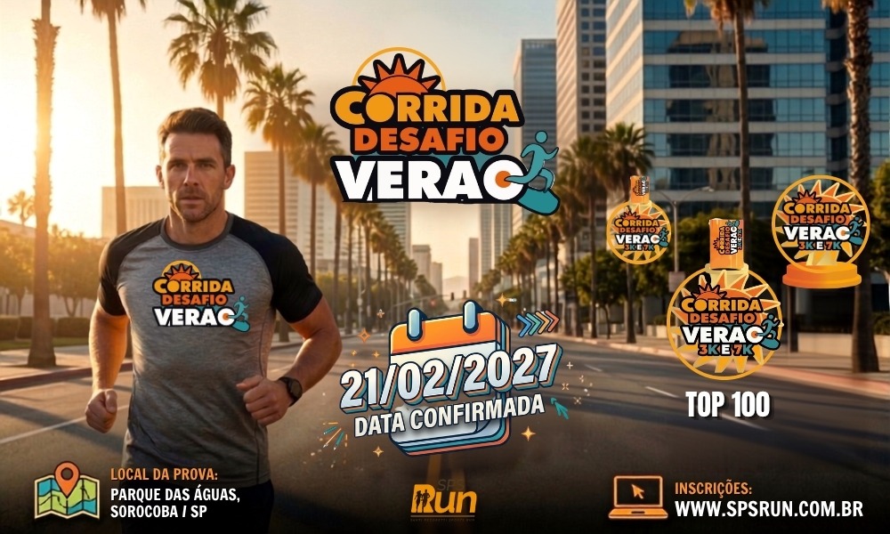 Cartaz oficial da CORRIDA DESAFIO VERÃO em Sorocaba