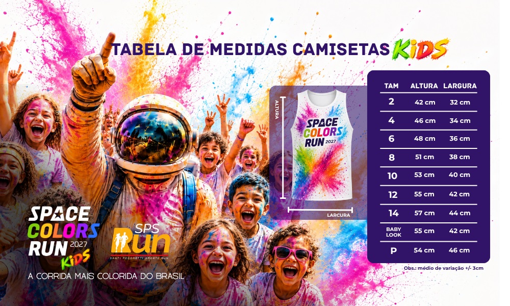 Percurso da Space Colors Run Kids