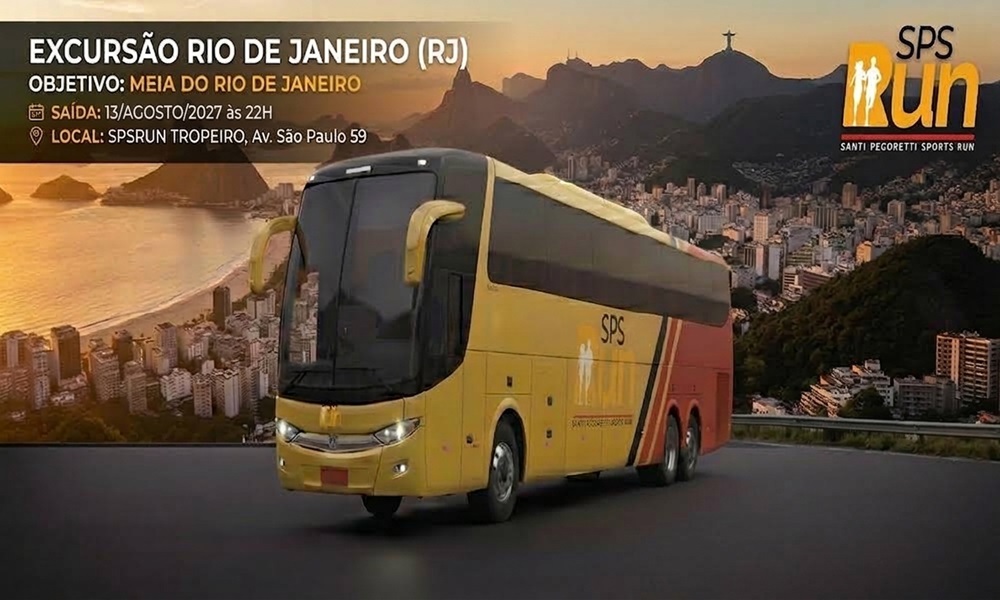 Cartaz oficial da Excursão Meia Maratona Rio de Janeiro 2027 em Sorocaba